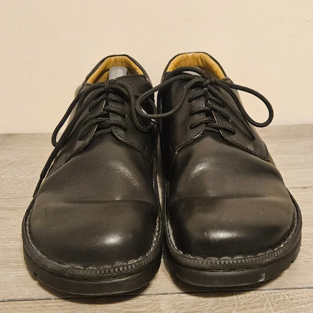Footprints by Birkenstock Mens Black Leather Lace Up Derby Shoes Size 48 Mens 15
